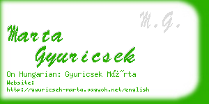 marta gyuricsek business card